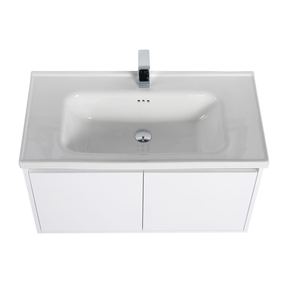 Blossom Bern 36″ Vanity with Ceramic Basin - Eco-Friendly Minimalist Design in Glossy White, Brown Walnut & Classic Oak
