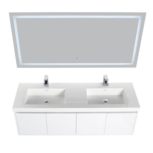 Blossom Bern 60″ Single/Double Vanity - Spacious Minimalist Design in Glossy White, Brown Walnut & Classic Oak