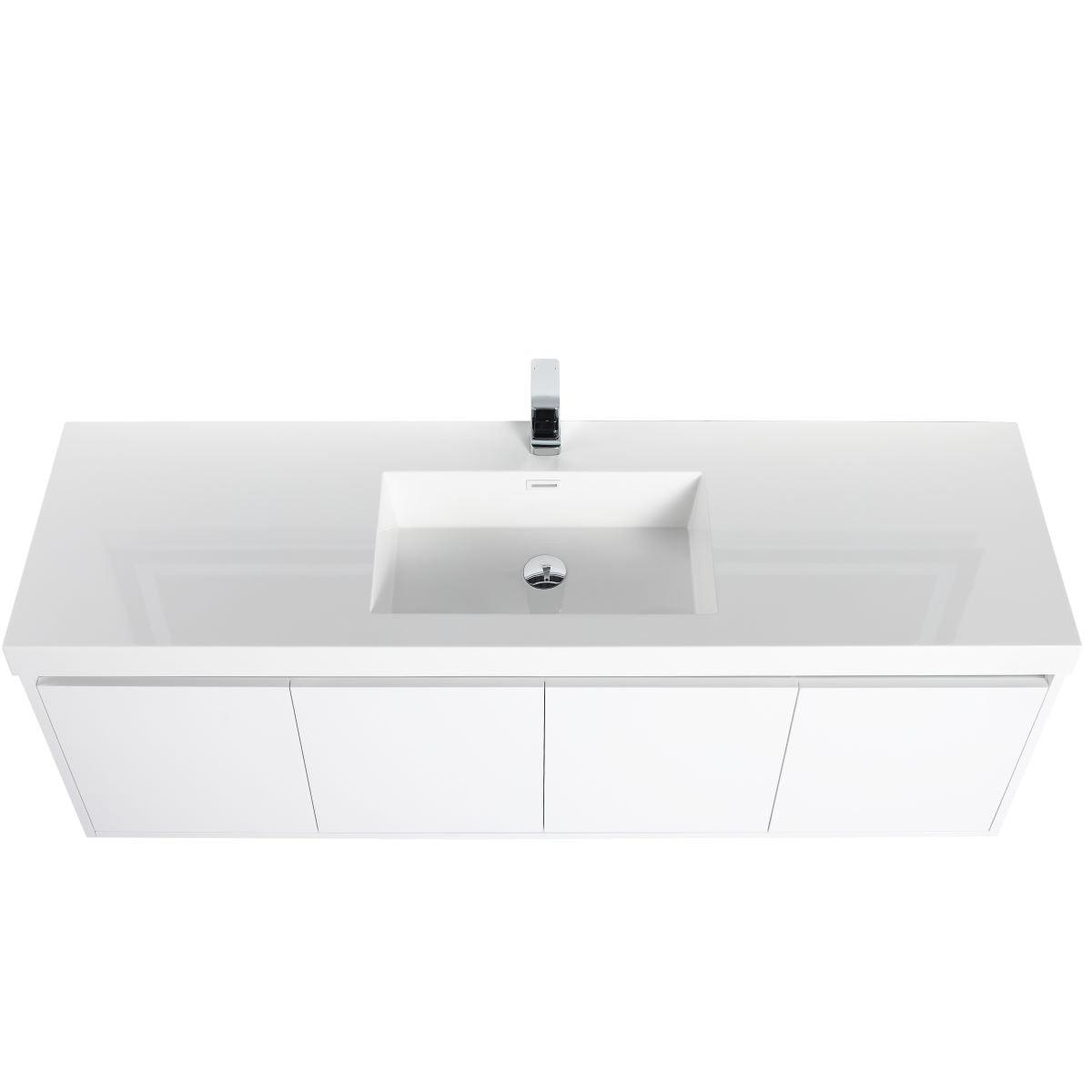 Blossom Bern 60″ Single/Double Vanity - Spacious Minimalist Design in Glossy White, Brown Walnut & Classic Oak