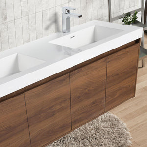 Blossom Bern 60″ Single/Double Vanity - Spacious Minimalist Design in Glossy White, Brown Walnut & Classic Oak