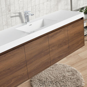 Blossom Bern 60″ Single/Double Vanity - Spacious Minimalist Design in Glossy White, Brown Walnut & Classic Oak