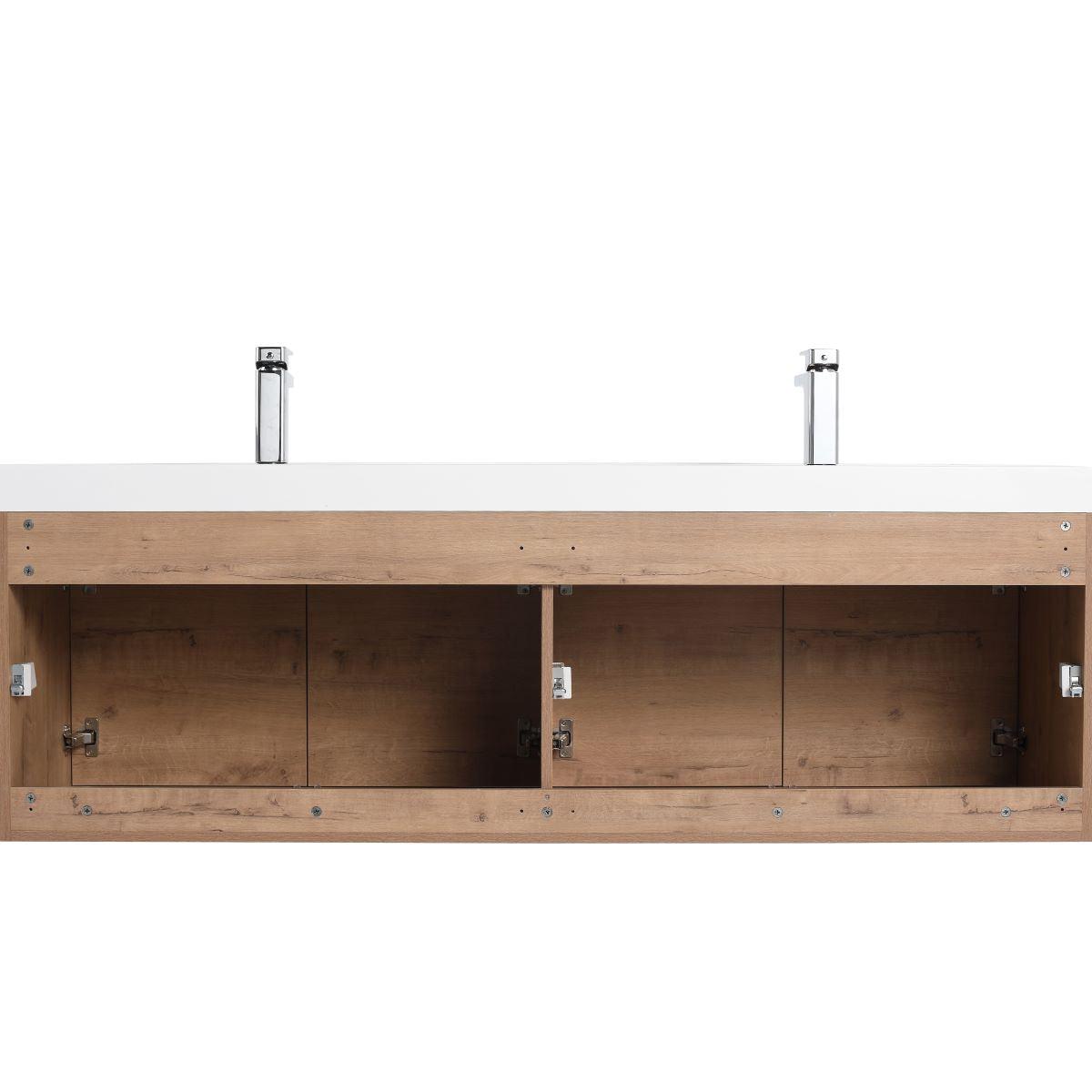 Blossom Bern 60″ Single/Double Vanity - Spacious Minimalist Design in Glossy White, Brown Walnut & Classic Oak