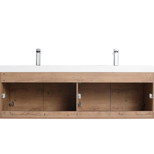 Blossom Bern 60″ Single/Double Vanity - Spacious Minimalist Design in Glossy White, Brown Walnut & Classic Oak