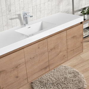 Blossom Bern 60″ Single/Double Vanity - Spacious Minimalist Design in Glossy White, Brown Walnut & Classic Oak