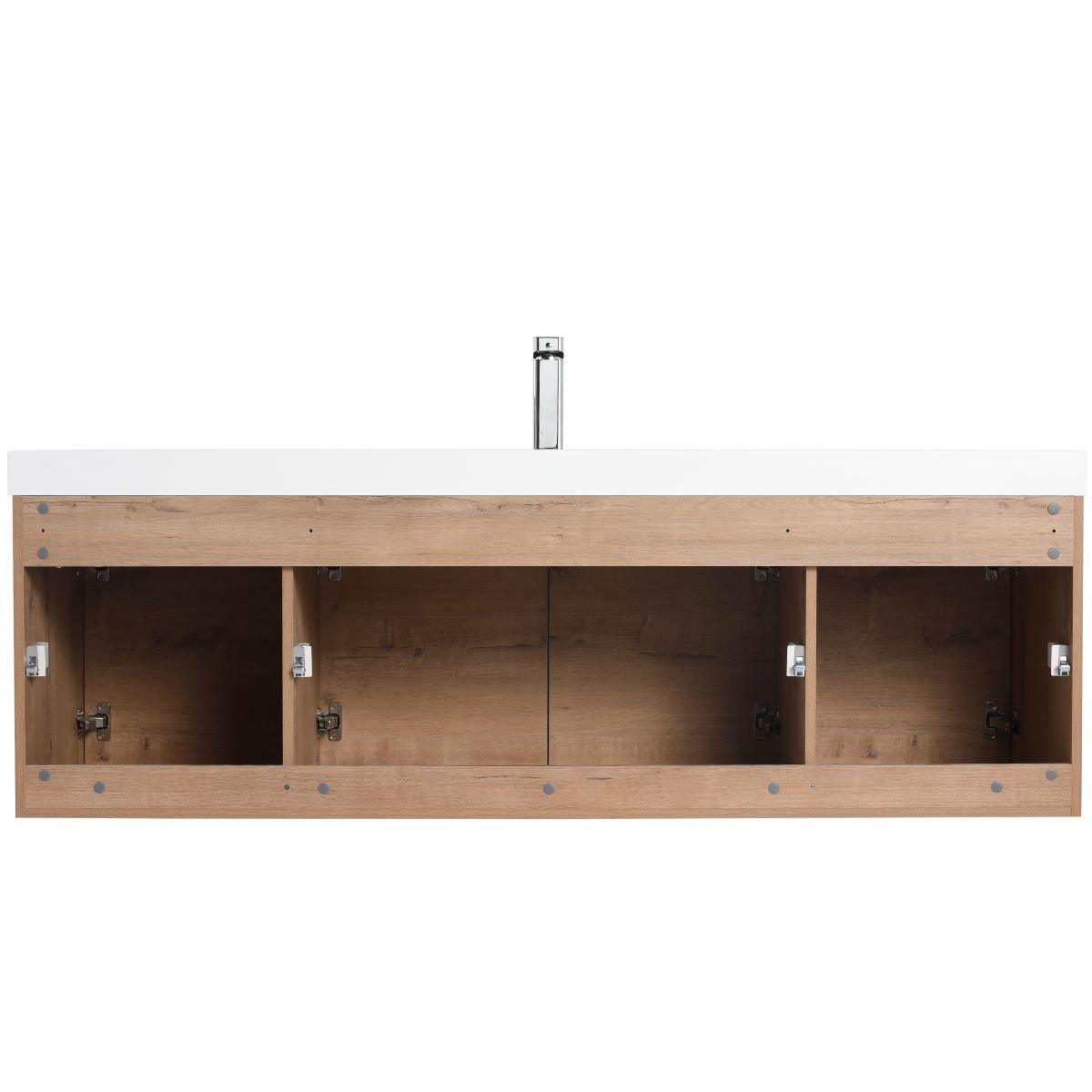 Blossom Bern 60″ Single/Double Vanity - Spacious Minimalist Design in Glossy White, Brown Walnut & Classic Oak