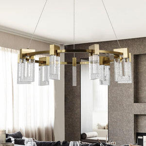 VONN Artisan Sorrento VAC3139AB 27" Integrated LED ETL Certified Pendant, Height Adjustable Chandelier, Antique Brass
