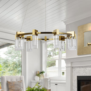 VONN Artisan Sorrento VAC3139AB 27" Integrated LED ETL Certified Pendant, Height Adjustable Chandelier, Antique Brass