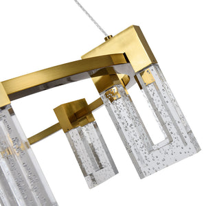 VONN Artisan Sorrento VAC3139AB 27" Integrated LED ETL Certified Pendant, Height Adjustable Chandelier, Antique Brass