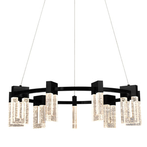 VONN Artisan Sorrento VAC3139BL 27" 9-Light ETL Cert Integrated LED Pendant, Height Adjustable Chandelier, Black