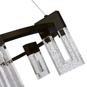 VONN Artisan Sorrento VAC3139BL 27" 9-Light ETL Cert Integrated LED Pendant, Height Adjustable Chandelier, Black