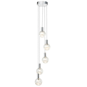 VONN Artisan Sienna VAC3185CH 5-Light ETL Certified Integrated LED Pendant, Height Adjustable Chandelier, Chrome