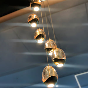 VONN Artisan Venezia VAC3207GL 7-Light Integrated LED ETL Certified Pendant, Height Adjustable Chandelier, Gold