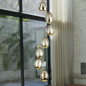 VONN Artisan Venezia VAC3207GL 7-Light Integrated LED ETL Certified Pendant, Height Adjustable Chandelier, Gold