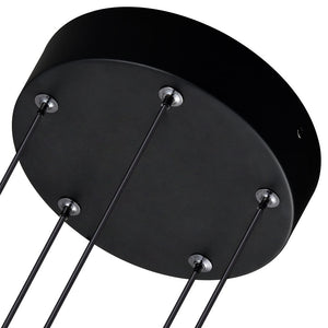 VONN Artisan Ravello VAC3285BL 5-Light Integrated LED ETL Certified Pendant Height Adjustable Chandelier, Black