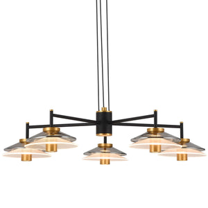 VONN Artisan Verona VAC3315BL 31" Integrated LED ETL Certified Pendant, Height Adjustable Chandelier, Black