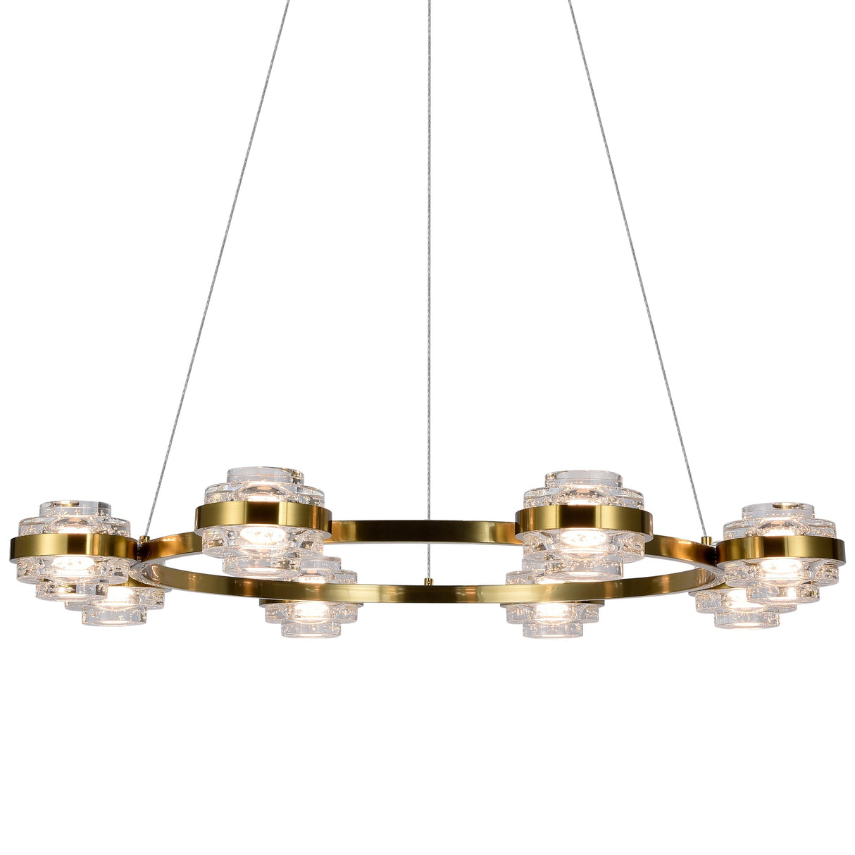 VONN Artisan Milano VAC3338AB 33" Integrated LED ETL Certified Pendant, Height Adjustable Chandelier, Antique Brass