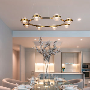 VONN Artisan Milano VAC3338AB 33" Integrated LED ETL Certified Pendant, Height Adjustable Chandelier, Antique Brass
