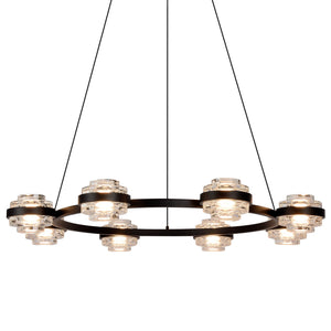 VONN Artisan Milano VAC3338BL 33" Integrated LED ETL Certified Pendant, Height Adjustable Chandelier, Black