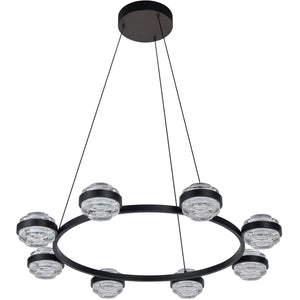 VONN Artisan Milano VAC3338BL 33" Integrated LED ETL Certified Pendant, Height Adjustable Chandelier, Black