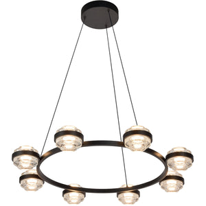 VONN Artisan Milano VAC3338BL 33" Integrated LED ETL Certified Pendant, Height Adjustable Chandelier, Black