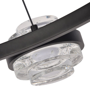 VONN Artisan Milano VAC3338BL 33" Integrated LED ETL Certified Pendant, Height Adjustable Chandelier, Black