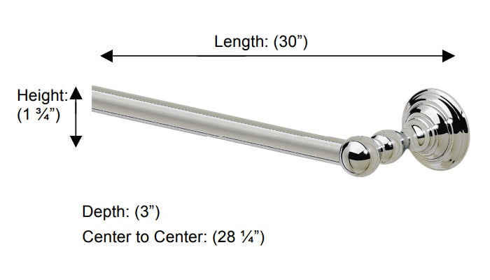 Valsan - KINGSTON Towel Rail, 9” 12" 18" 24" 30"