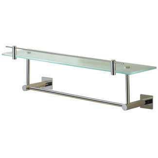 Valsan - BRAGA Glass shelf with gallery and under rail, 24"