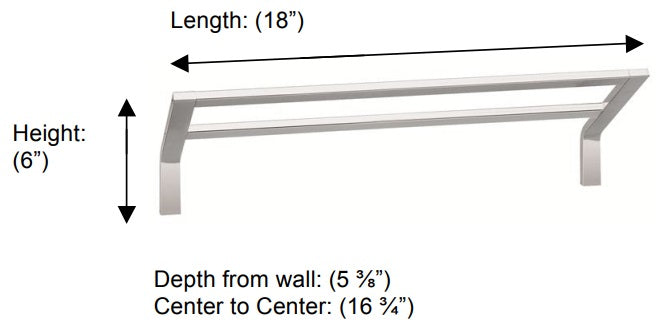 Valsan - POMBO SENSIS Double Towel Rail, 18″ 24"