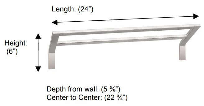 Valsan - POMBO SENSIS Double Towel Rail, 18″ 24"