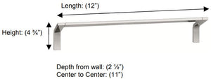 Valsan - POMBO SENSIS Single Towel Rail, 12" 18″ 24"