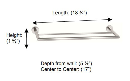 Valsan - POMBO AXIS Double Towel Rail, 18″ 24"