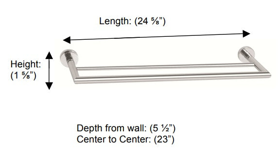 Valsan - POMBO AXIS Double Towel Rail, 18″ 24"