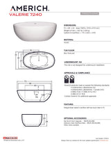 Americh VA7240T-WH Valerie 7240 - Tub Only - White