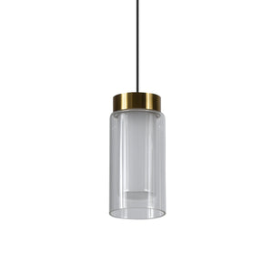 VONN Artisan Genoa VAP2111BL 5" Integrated LED ETL Certified Height Adjustable Pendant with Glass Shade, Black