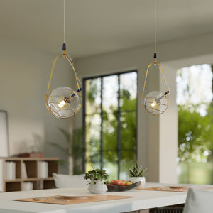 VONN Artisan Firenze VAP2151AB 8" Integrated LED ETL Certified Height Adjustable Pendant with Glass Shade
