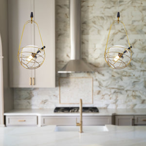 VONN Artisan Firenze VAP2151AB 8" Integrated LED ETL Certified Height Adjustable Pendant with Glass Shade