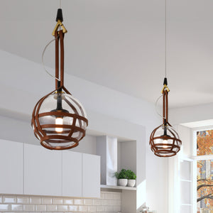 VONN Artisan Bari VAP2171AB 7" Integrated LED ETL Certified Height Adjustable Pendant with Glass Shade