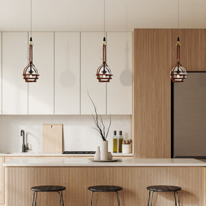 VONN Artisan Bari VAP2171AB 7" Integrated LED ETL Certified Height Adjustable Pendant with Glass Shade