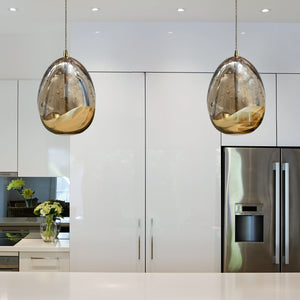 VONN Artisan Venezia VAP2201GL 3.5" Integrated LED ETL Certified Height Adjustable Pendant w/ Glass Shade, Black