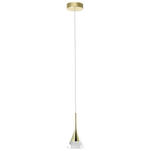 VONN Artisan Amalfi VAP2211GL 4.75" Integrated LED ETL Certified Height Adjustable Pendant w/ Cone Shade, Gold