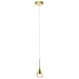 VONN Artisan Amalfi VAP2211GL 4.75" Integrated LED ETL Certified Height Adjustable Pendant w/ Cone Shade, Gold