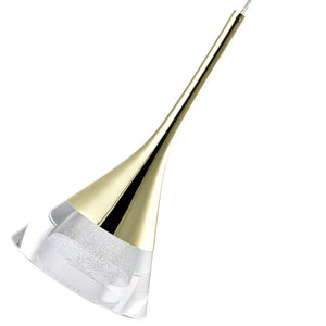 VONN Artisan Amalfi VAP2211GL 4.75" Integrated LED ETL Certified Height Adjustable Pendant w/ Cone Shade, Gold