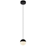 VONN Artisan Ravello VAP2281BL 5" Integrated LED ETL Certified Height Adjustable Pendant w/ Globe Shade, Black