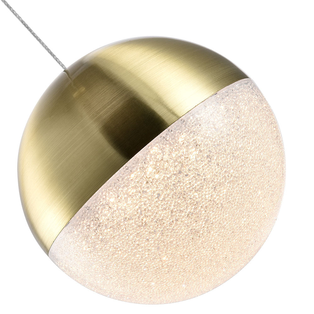 VONN Artisan Ravello VAP2281BRS 5" Integrated LED ETL Certified Height Adjustable Pendant w/ Globe Shade, Brass