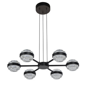 VONN Artisan Milano VAP2336BL 25" Integrated LED ETL Certified Pendant, Height Adjustable Chandelier, Black