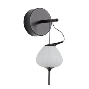 VONN Artisan Lecce VAW1221BL 5" Integrated LED ETL Certified Wall Sconce Light with Glass Shade in Black
