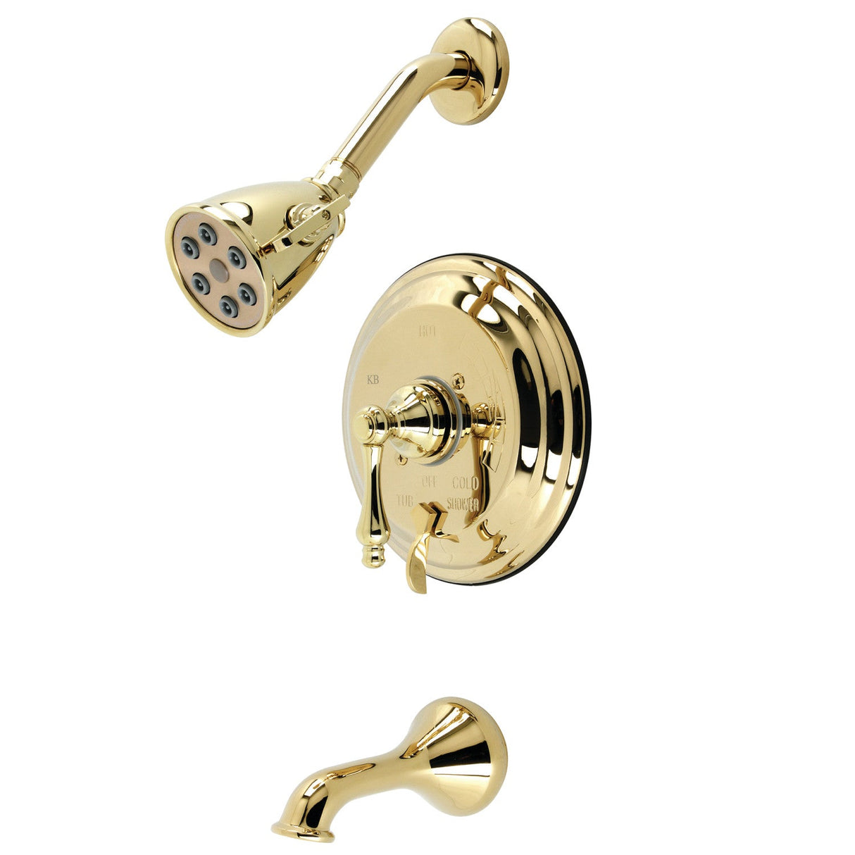 VB36320AL Single-Handle 3-Hole Wall Mount Tub and Shower Faucet, Polished Brass