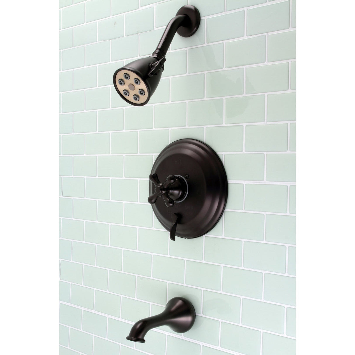 VB36350AX Single-Handle 3-Hole Wall Mount Tub and Shower Faucet, Oil Rubbed Bronze