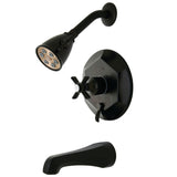 Millennium VB46350ZX Two-Handle 3-Hole Wall Mount Tub and Shower Faucet, Oil Rubbed Bronze