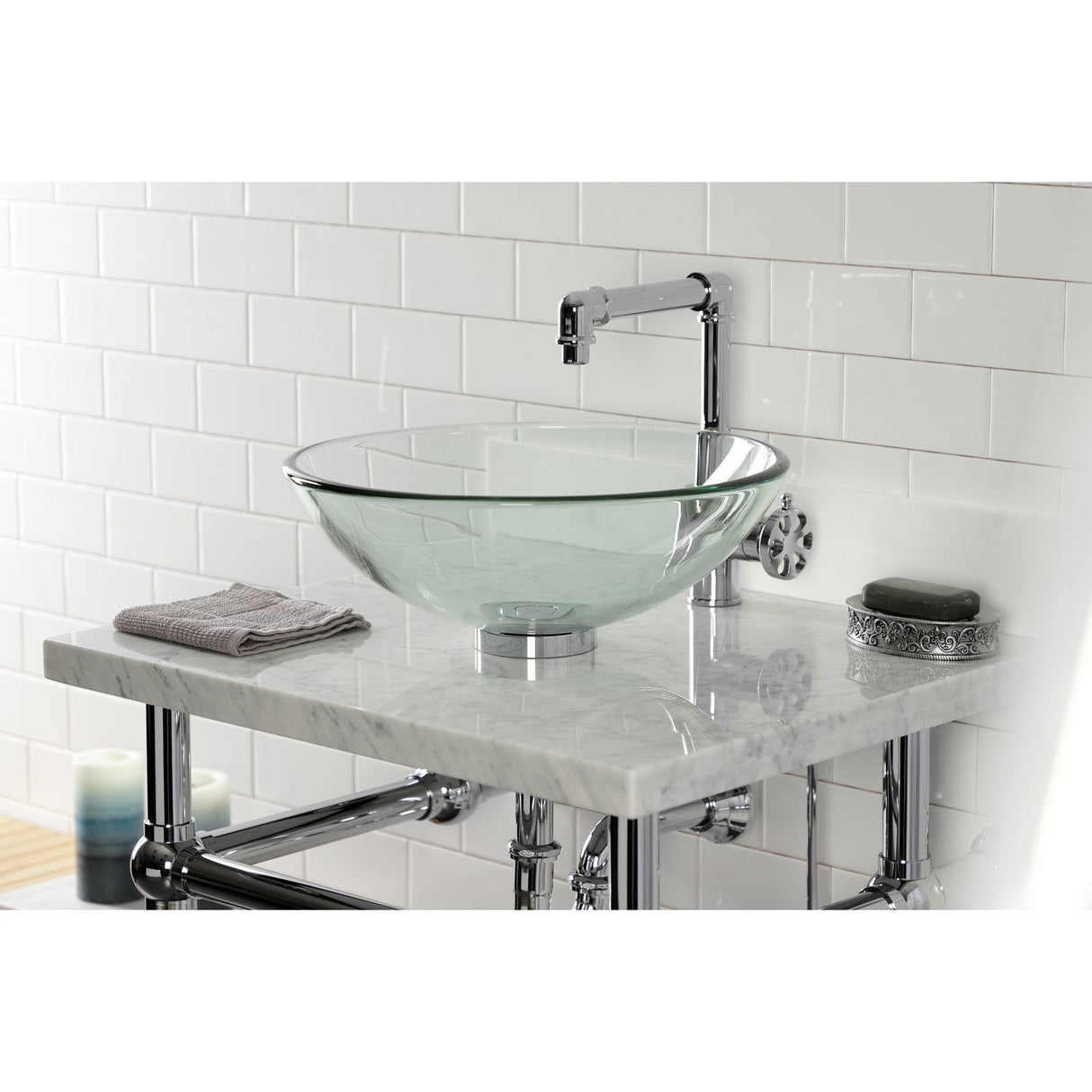 Templeton VBH282033C Brass Console Sink Legs, Polished Chrome